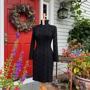 Collard Polka-dot Little Black Dress